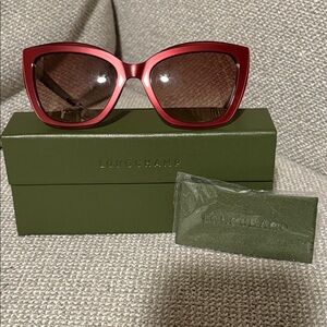 Longchamp New Red Frame Sunglasses Case Cloth